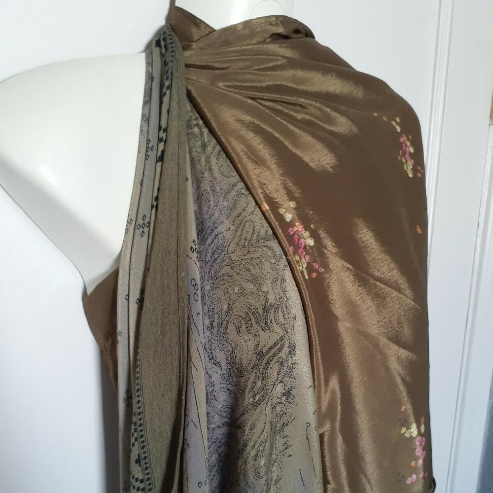 Vintage Magic Wrap Silk Dress Skirt SARI Kariza OSFA Multi-wear Free Size Dress